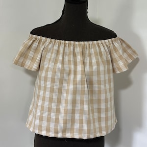 Palaka ladies off the Shoulder Top/ Crop Top in most Palaka colors