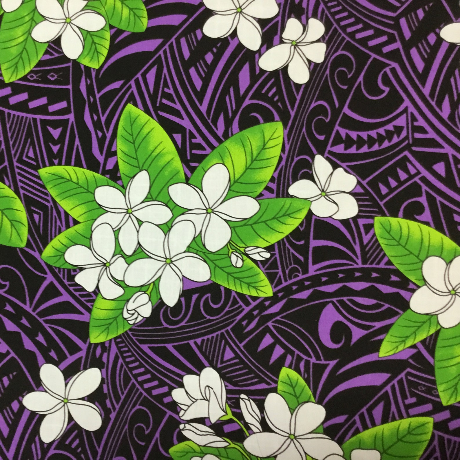 purple hawaiian print