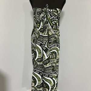 NEW! Limited PREMIUM Green White Black Tribal  Pareo / Sarong / Beach Cover up or Wrap