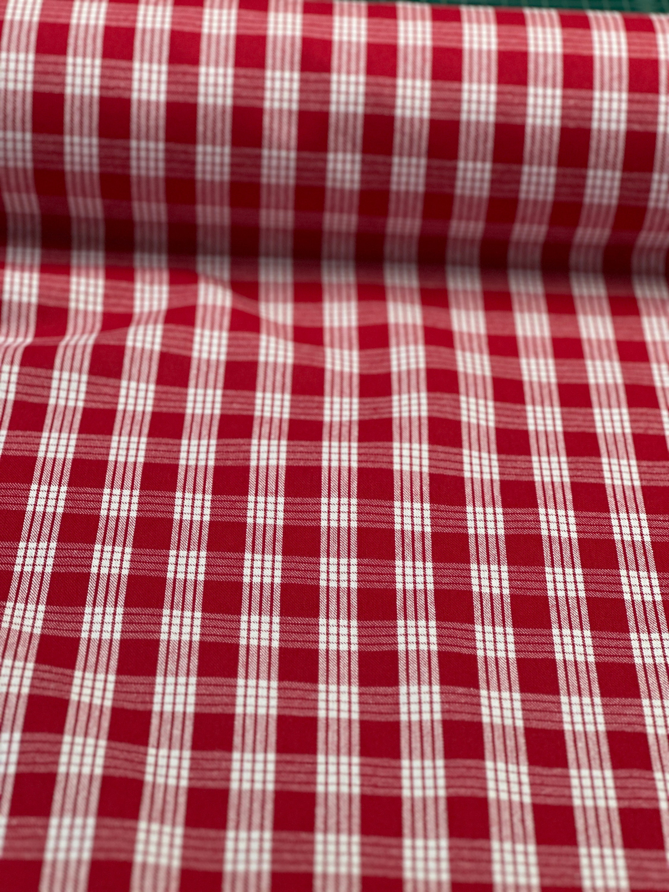 100% Heavy Cotton Palaka Fabric in Red White Sold by the Yard - Etsy