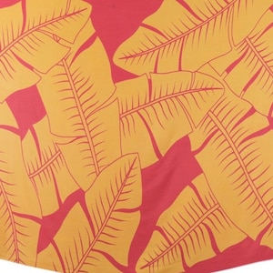 100% Premium Rayon Hot Pink with Yellow Banana Leaf  Pareo  / Sarong / Beach Cover up / Dress