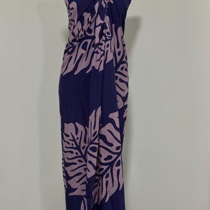 NEW! Hawaiian Print Lavender on Purple Large Monstera Pareo  / Sarong / Beach Cover up or Wrap