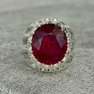 Big Ruby Ring Natural big Ruby Stone For Men heavy Sterling Silver 925 Elegant Ring Christmas Ring Gift Ring