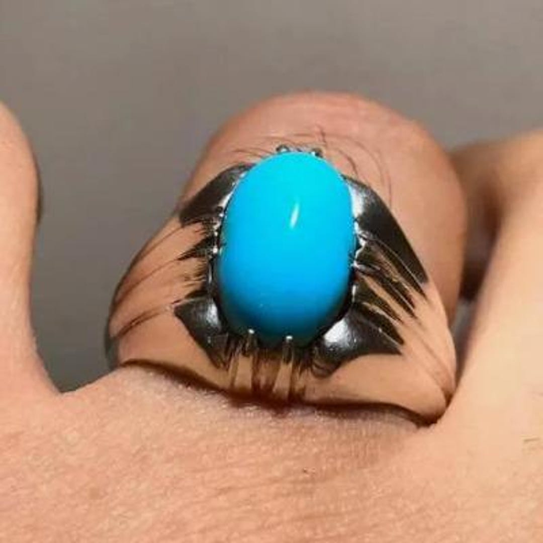 Arizona Turquoise, Original Turquoise Stone Ring, Unisex Ring, Men Ring ...