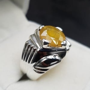 Natural African Yellow Sapphire Stone Ring Original Birthstone Handmade Ring Gifts Jewellery