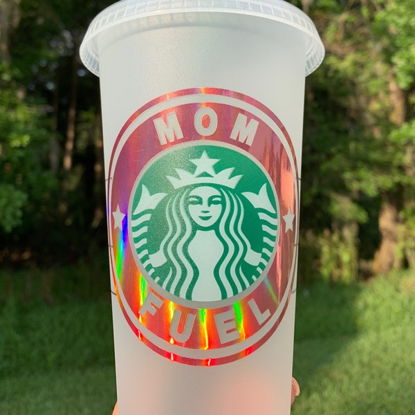 Mom Fuel Vinyl DECAL sticker ONLY for Tumbler Starbucks Coffee Cup