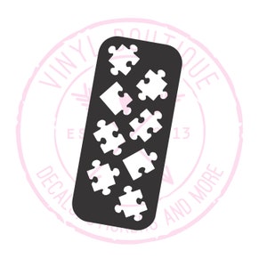Puzzle Pieces Makeup Swatch Stencil Sticker Vinyl