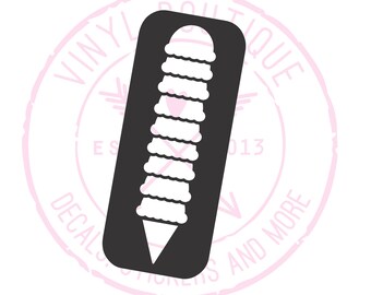 Ice Cream Cone Makeup Swatch Stencil Sticker Vinyl