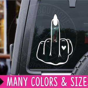 Middle Finger Nail Heart Car Planner Window Vinyl Decal Sticker