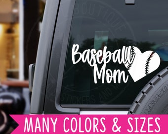 Baseball Softball Mom Car Window Tumbler Planner Heart Vinyl Decal Sticker