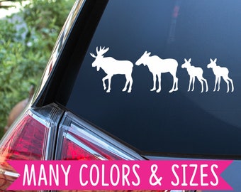 Moose Family Car Truck RV Vinyl Decal Stickers