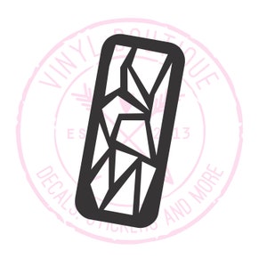 Broken Glass Makeup Swatch Stencil Sticker Vinyl