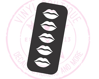 Lips Makeup Swatch Stencil Sticker Vinyl Vinyl