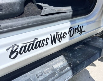 Badass Wife Only Script Car Truck Vinyl Decal Sticker