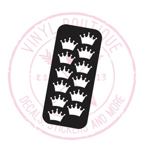 Princess Crown Makeup Swatch Stencil Sticker Vinyl