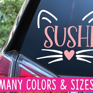 Personalized Cat Name Vinyl Decal Sticker | Tumbler Cups | Laptop | iPad | Window | Planner | Mirror