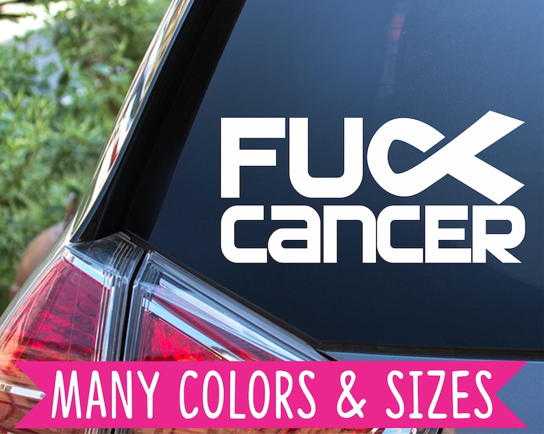 Fuck Cancer Awareness Ribbon Car Planner Vinyl Decal Sticker image 1