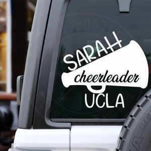 Personalized Cheerleading Vinyl Decal Sticker for Car Truck SUV Window Tumbler Laptop Planner