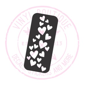 Heart Trail Makeup Swatch Stencil Sticker Vinyl