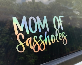 Mom of Sassholes Funny Kids Car Truck Van Vinyl Decal Sticker