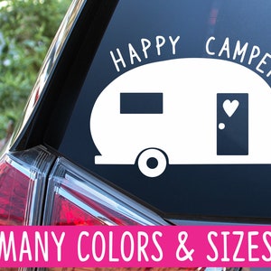 Happy Camper RV Outdoors Car Truck Van Vinyl Decal Sticker