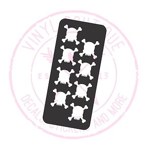 Skull Makeup Swatch Stencil Sticker Vinyl