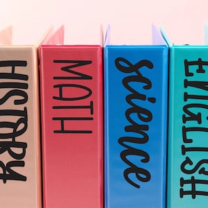 School Subject Notebook Binder Vinyl Decals