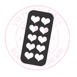 Heart Shape Makeup Swatch Vinyl Stencil Sticker