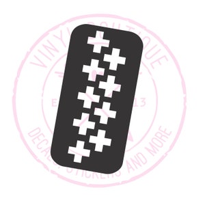 Plus Cross Makeup Swatch Vinyl Stencil Sticker