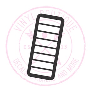 Thick Rectangle Line Makeup Swatch Vinyl Stencil Sticker