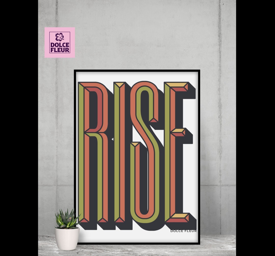 Poster Fun Rise Simple Rise Wall Art, Inspirational Wall Decor, Encouragement Gift ...