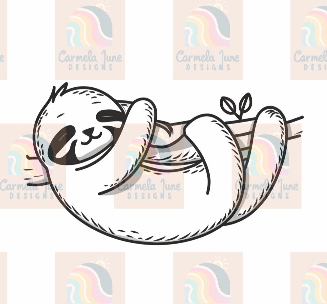 Sleepy Sloth SVG - Etsy