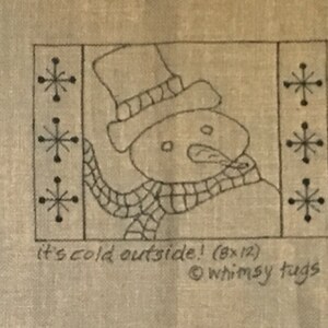 Whimsy Rugs Rug Hooking Pattern It's Cold Outside 8 x 12 Scottish Linen or Monks Cloth image 2