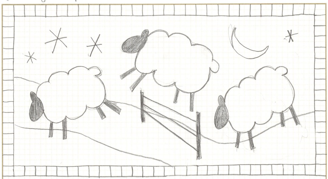 Whimpsy Rug Sheep Whimsy Rugs Rug Hooking Pattern - Counting Sheep - Two Sizes - Monks ...