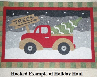 Whimsy Rugs Rug Hooking Pattern - Holiday Haul - Two Sizes - Scottish Linen or Monks Cloth