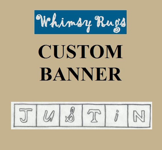 Whimsy Rugs Rug Hooking Pattern Custom Banner Monks Cloth Etsy
