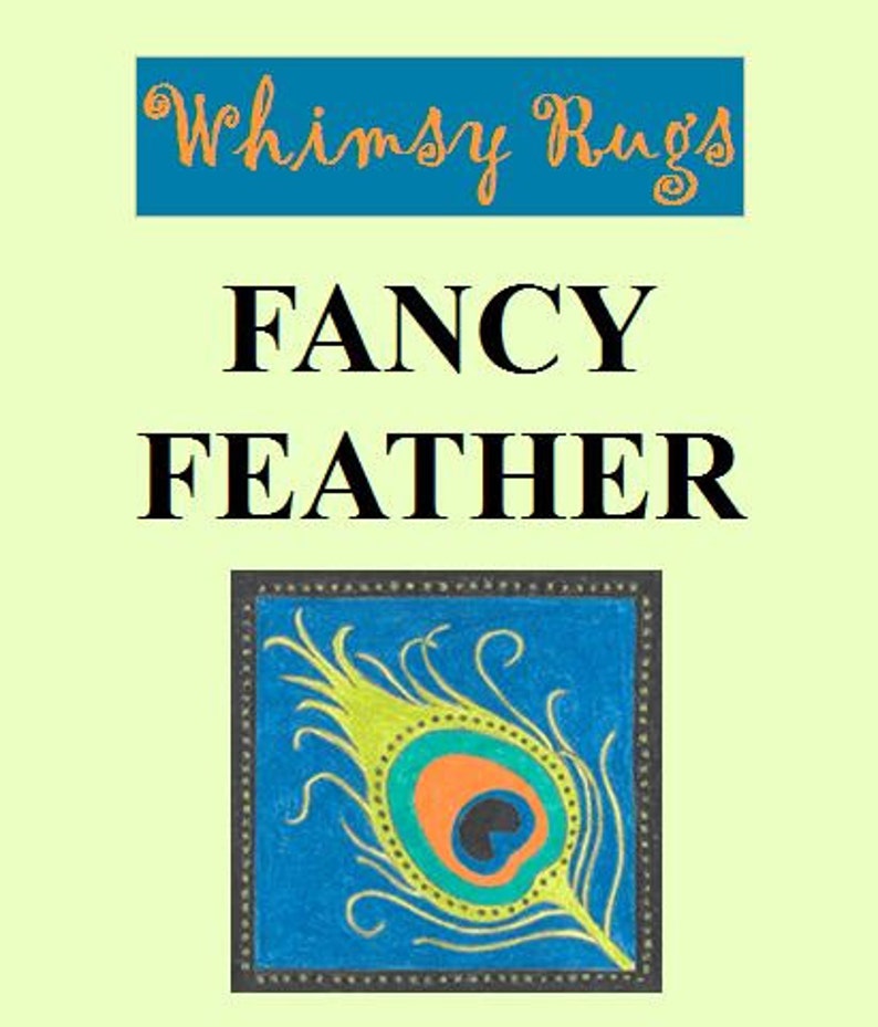 Whimsy Rugs Rug Hooking Pattern Fancy Feather Two Sizes Scottish Linen or Monks Cloth image 4