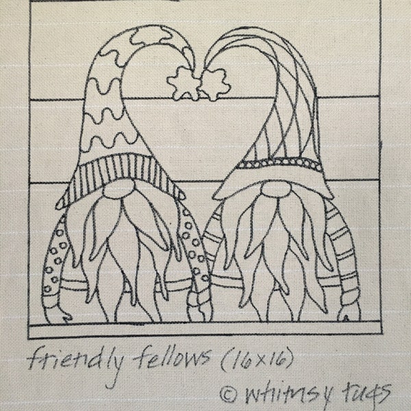 Whimsy Rugs Rug Hooking Pattern - Friendly Fellows - Monks Cloth or Scottish Linen