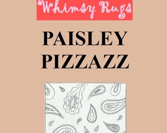Whimsy Rugs Rug Hooking Pattern - Paisley Pizzazz - Linen or Monks Cloth