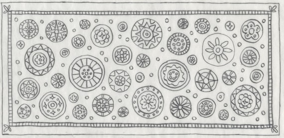 Whimsy Rugs Rug Hooking Pattern - Circle Circus - Two Sizes - Monks Cloth or Scottish Linen