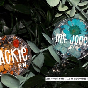 Retractable Floral Custom Made Name Badge Reel | Teacher Badge Reel | Nursing Badge Reel | Floral Badge Reel | Made to Order