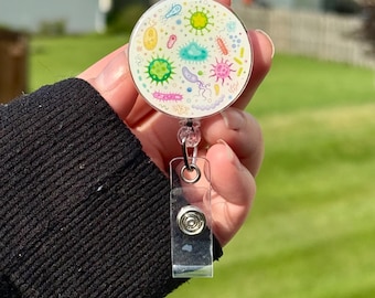 Pathogens Badge Reel | Custom Badge Reels | Healthcare | Teaching | Veterinarian | Keychain | MRI safe | Heave Duty