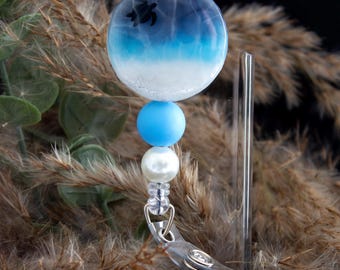 Beaded Ocean Badge Reel | Muted Vibe, Retractable Swivel Clip | Turtle | Shark