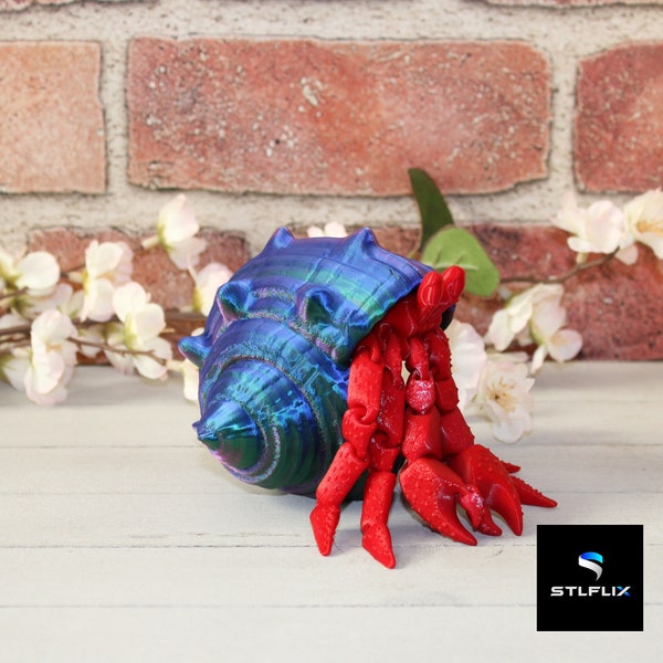 3D Printed Articulated Hermit Crab and Shell