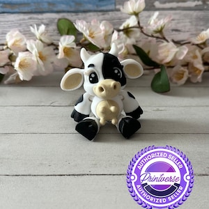 3D Printed Articulated Baby Cow (Fidget & Keychain)