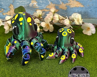Pulpo articulado con opciones multicolor (diseño Cinderwing)