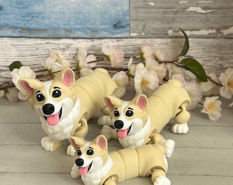 3D Printed Articulated Corgi with Optional Dog House