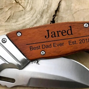 New Dad Gift First Fathers Day Gift Dad Gift Husband Gift Husband Birthday Fathers Day Gift From Daughter Gift Personalized Pocket Knife image 1