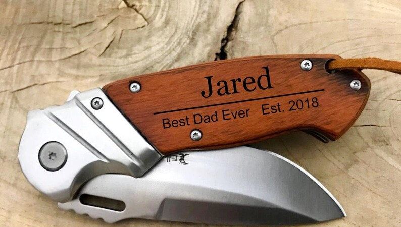 New Dad Gift First Fathers Day Gift Dad Gift Husband Gift Husband Birthday Fathers Day Gift From Daughter Gift Personalized Pocket Knife image 1