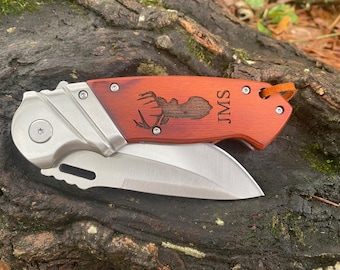 Personalized Hunting Knife: Engraved Deer Hunter Gift